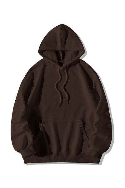 Stadium Καφέ Unisex Oversize Hooded Kangaroo Pocket Fear Control Φούτερ με κουκούλα