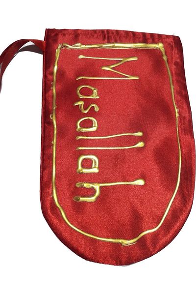 GÜVEN Children's Circumcision Gloves One Piece Gold Color Mashallah Written Red Gloves Henna 6-7-8 Years