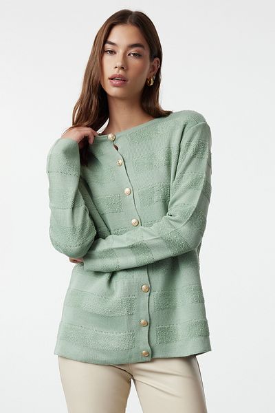Trendyol Modest Πλεκτά Ζακέτα με πετσέτα μέντας - TCTAW25TH00014