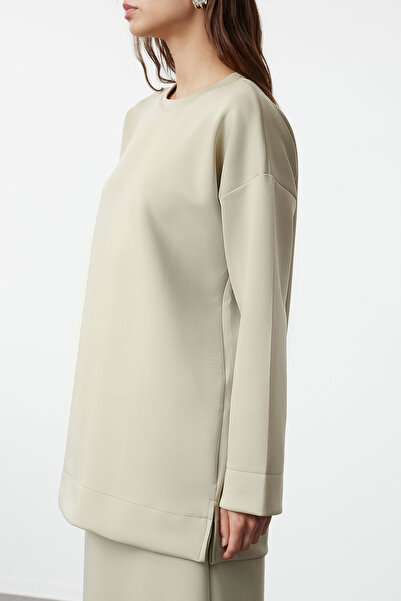 Trendyol Modest Oversize Mink Tunic and Skirt Set - Scuba Diver TCTSS23US00013