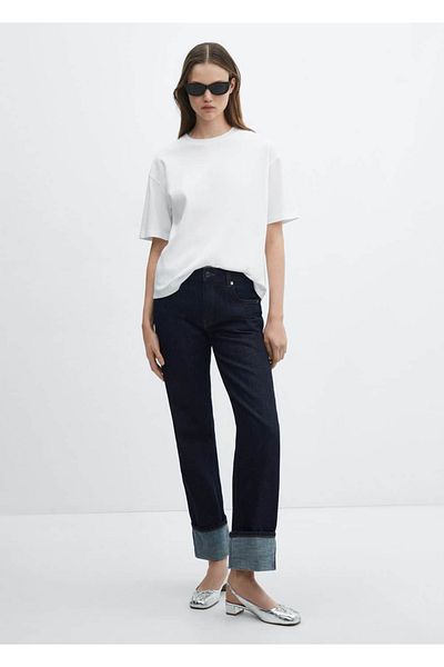 MANGO Woman Tricou oversize din bumbac