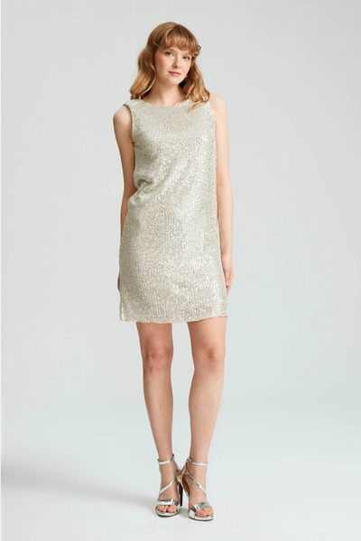 Gusto Sequin Sequin Mini Dress - Platinum