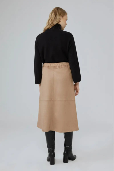 Gusto Suede Long Skirt - Camel
