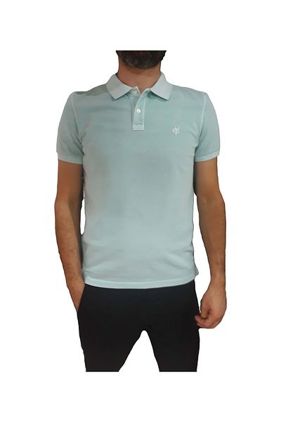 HNS Ανδρικό μπλουζάκι με λαιμόκοψη πόλο - Water Green, M, St04002-25949
