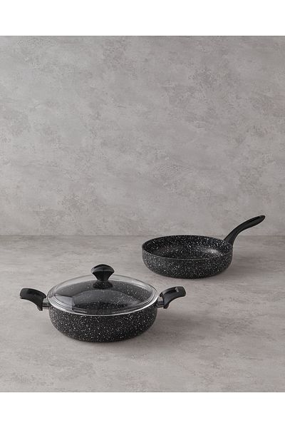 English Home Black Aluminum 3 Piece Cookware Set
