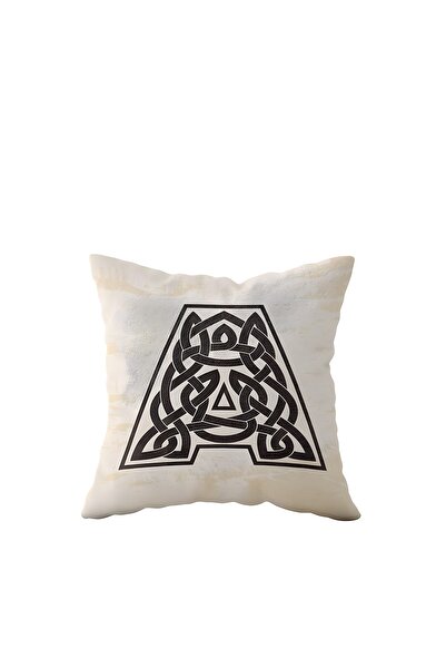 Pelangi لون بيج مطبوع على الوجهين - غطاء وسادة مزخرف بسحاب مخفي