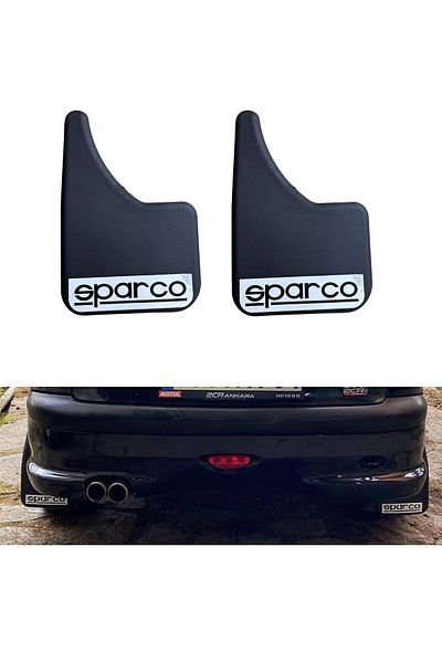 XMOD Auto Mudguard Black Dust Cover Sparco Written 2 Pieces Suitable for All Vehicles with Video