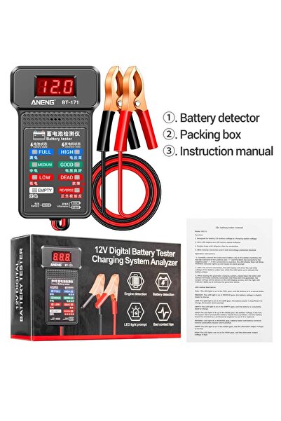 BUĞLEM Akü Test Cihazı 12 Volt 12v PROFESYONEL AKÜ TEST CİHAZI Akü Test Cihaz...