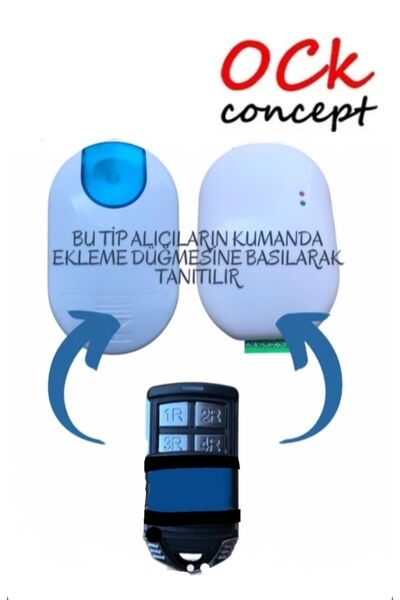 ock concept Kepenk, Panjur, Garaj Kumandası, Kayar Kapaklı, Pili İçerisinde, FIX Alıcılara Kolay Tanıtılabilen