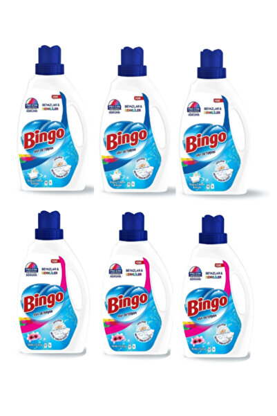 Bingo Sıvı Çamaşır Deterjanı Beyaz Sabun 2600 ml x3 + Amber Çiçeği 2600 ml x3 SET RENKLİ VE BEYAZLAR