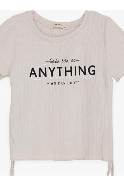 Breeze Girl - We Can Do It Written Ribbed Cotton T-Shirt