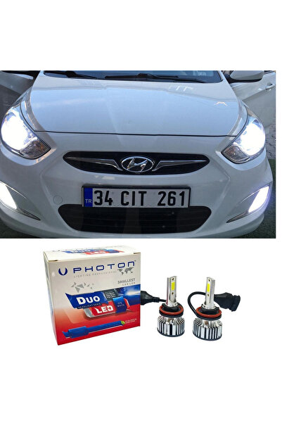 Photon Hyundai Accent Blue Led Xenon Uzun Kısa Far Ampulü H4 Duo Yeni Seri Beyaz
