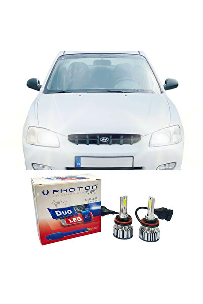 Photon Hyundai Accent Uyumlu Milenyum Led Xenon Uzun + Kısa Far Ampulü H4 Duo...