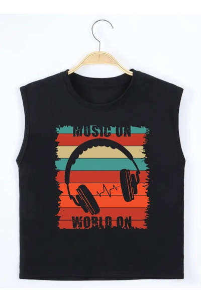 Daxia قميص داخلي للأطفال برقبة دائرية للجنسين - مطبوع بدون أكمام