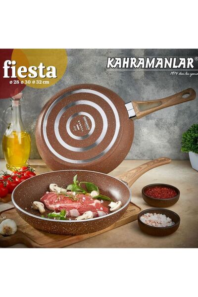 Kahramanlar Fiesta 24 cm döküm granit tava kahverengi