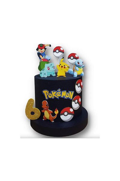 bizdenpastacılık Pokemon Model Cake, Decorative Model Cake, Pikachu Model Cake, Cake Ornament