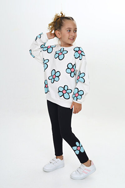 e-çocuk Daisy Printed Girl's Set - Lower and Upper Set 502360 -361