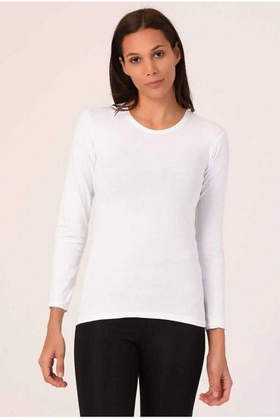 GNSGİYİM Long Sleeve Crew Neck Lycra Viscose Badi