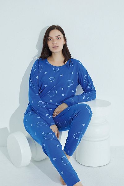 WAYNAP Set de pijamale cu model pentru damă, cu gâtul rotund Waynap 957
