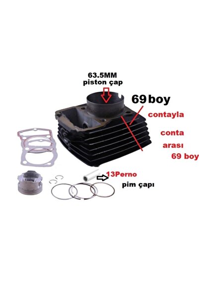 monero Cg -çıta Çita Silindir Siyah 63.5mm - 13perno 69 Boy