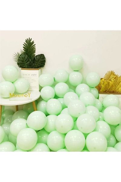 asöy Macaron Green Balloon 12 Inch 30 Cm 10 Pieces Macaron Soft Balloon