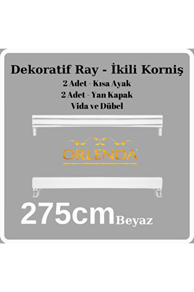 Orlenda Dekorativna šina - Dvostruka karniša - Dvokanalna aluminijumska karniša