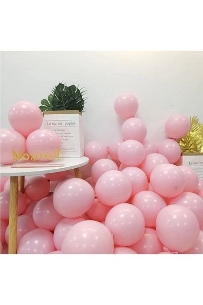 asöy Macaron Pink Balloon 12 Inch 30 Cm 10 Pieces Macaron Soft Balloon
