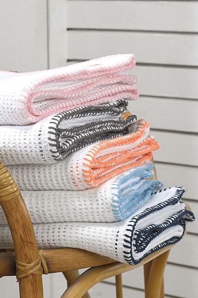 Salvia Dione 4 Seasons 100% Cotton Baby Blanket - Multi-Purpose White-Navy Knitted Cotton Baby Kids Blanket