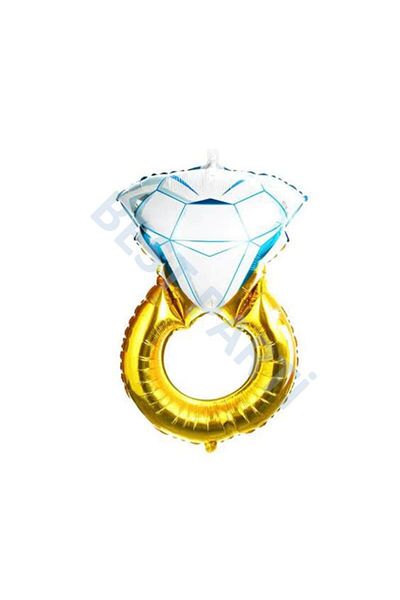 BEST PARTİ DOĞUM GÜNÜ PARTİ SÜSLERİ Gold 75 cm Foil Balloon Ring - Bride to Be