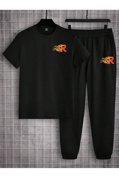 DAXİS Sportwear Company Σετ φόρμας με στάμπα Unisex - Μπλουζάκι Jogger Sweatpants Crew Neck