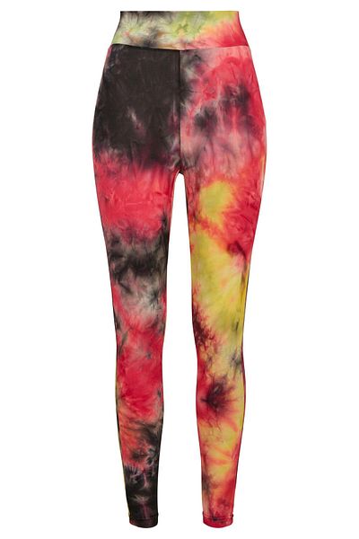 Urban Classics Damen Leggings mit hoher Taille und Batikmuster