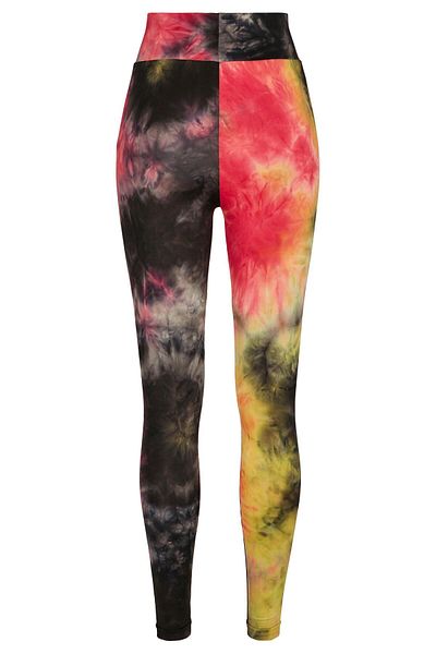Urban Classics Damen Leggings mit hoher Taille und Batikmuster