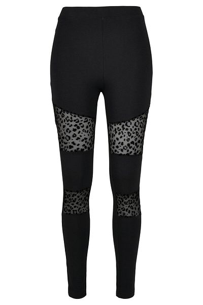 Urban Classics Damen Leggings mit Spitzenbesatz