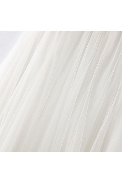 NALINCI 95cm Charming White Tulle Skirt - Lined Tulle Skirt for Wedding, Party and Holidays