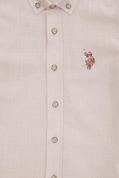 U.S. Polo Assn. Cămașă pentru băiat - aspect in, 100% bumbac, mânecă scurtă, bleumarin alb albastru deschis culoare piatră, 3-13 ani