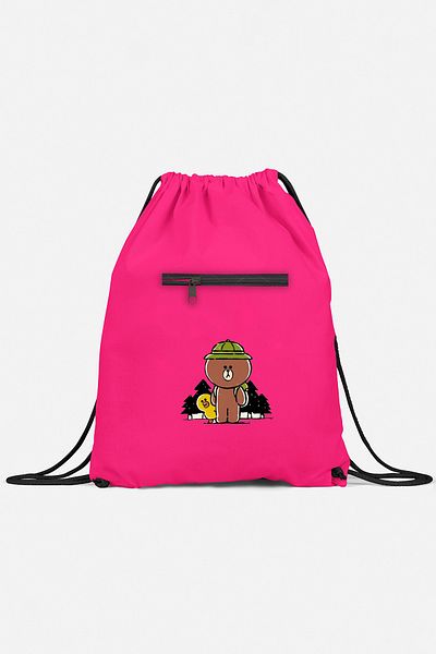 herotasarım Αθλητικό σακίδιο πλάτης Line Brown Friends - Bll4612