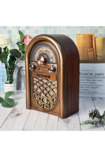 Coverzone Retro Radyo Taşınabilir Bluetooth Speaker Ve Hoparlör Ahşap Kaplama...