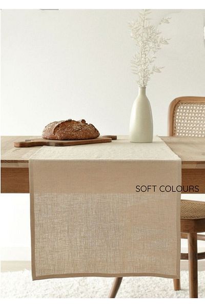 Soft Colours Βιολογικό Ακατέργαστο Λινάρι Runner 40 Χ 140 Εκ
