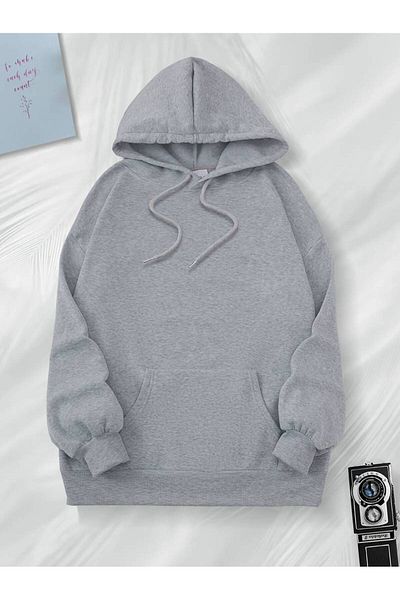 AMMA Bear Printed Unisex Oversize Χειμερινό φούτερ - με κουκούλα, 3 κλωστές