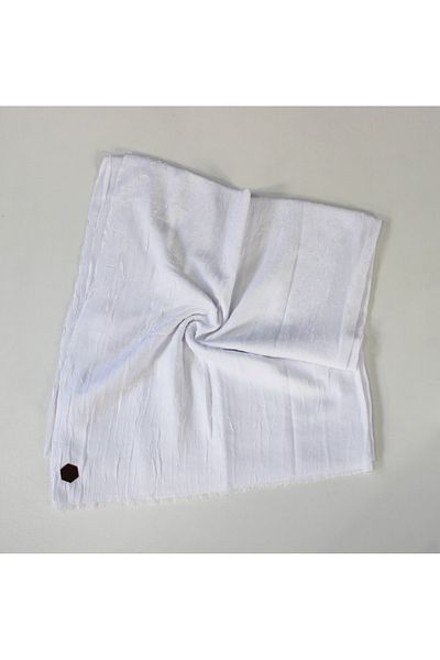 QUM İPEK Λευκό μπαμπού Kraş Shawl