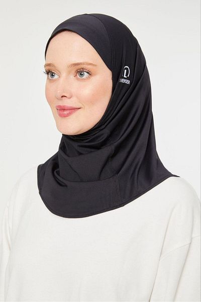 Melodi Scarf Hijab Women's Sports Shoes - Sea and Pool Compatible, Black Bonnet