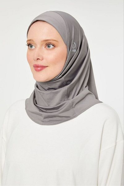 Melodi Scarf Σκούρο γκρι Hijab Hijab - Sea and Pool Sports Compatible Bone