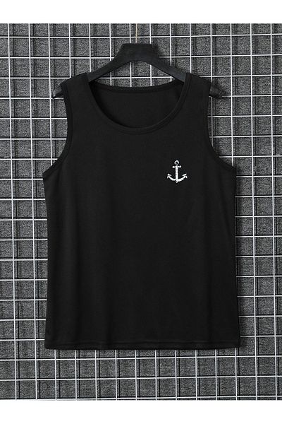 LEIVOR Men's Cotton Tank Top - Anchor Printed