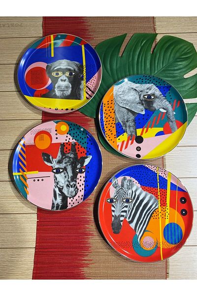 Porland Wild Life 4 Piece Flat Plate 28 Cm