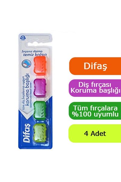 Difaş Toothbrush Protection Head Suitable for All Toothbrushes 4 Pieces