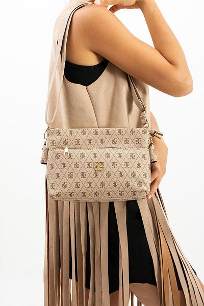 Rosmod Γυναικεία τσάντα ώμου με μοτίβο βιζόν - Hub Leather, 3 θέσεων