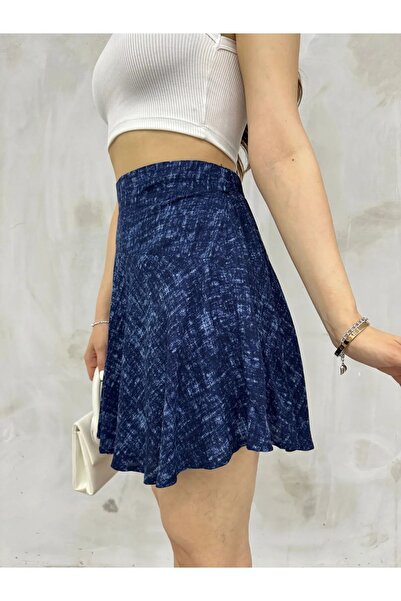 Cistern İstanbul Fusta de vară albastru denim de damă