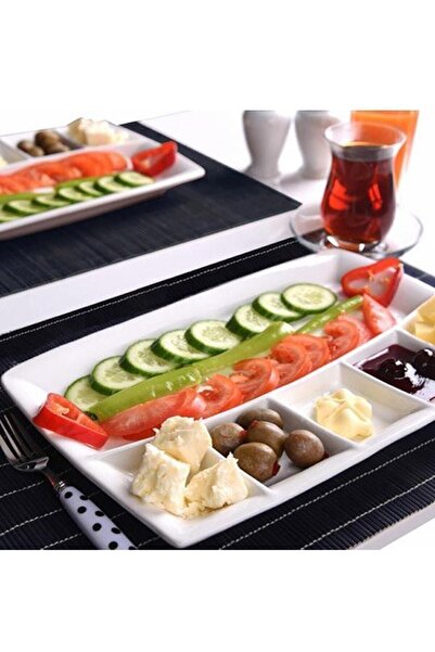 AXE HOME Beyaz 6 Bölmeli Kahvaltı Tabağı