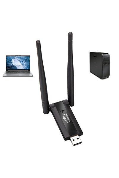 POBO Kablosuz Wifi Alıcı 300 Mbps Antenli Wireless Adaptör Kablosuz Ağ Pc Wif...