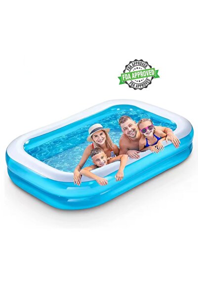 Reidan Şişme Havuz Bahçe Büyük Boy Dikdörtgen 200x146x48cm şişirme Katlı Şişm...